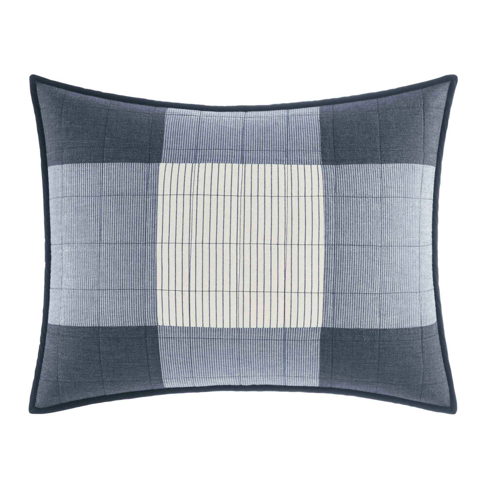 Bartow Standard Pillow Sham in Navy,Navy,large