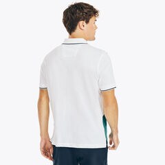 CLASSIC FIT COLORBLOCK PIECED POLO,Bright White,large