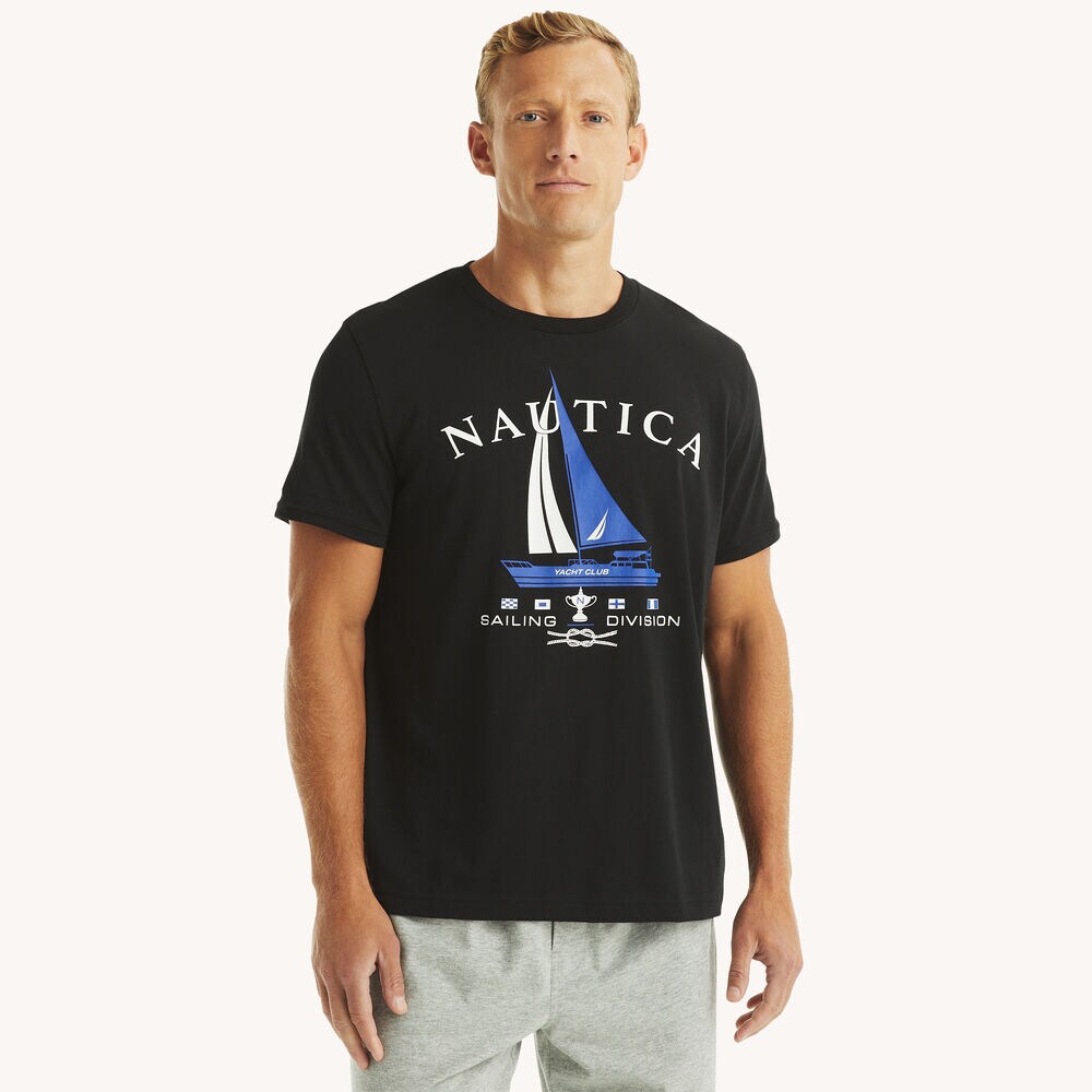 Sailing Division Sleep T-Shirt,True Black,large