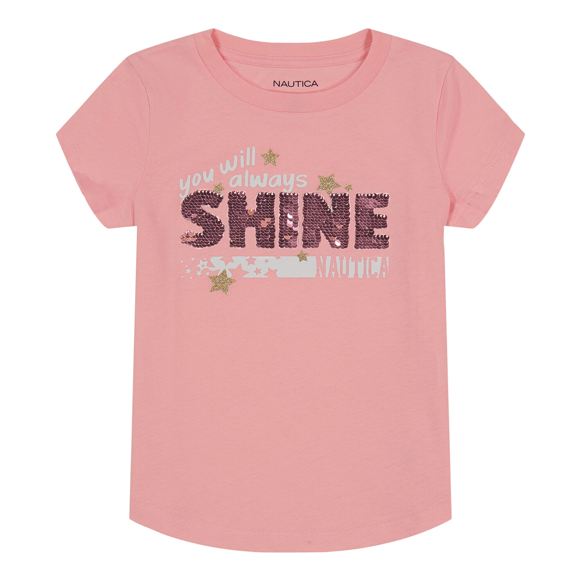 Little Girls' Sequin Be Your Own Hero T-Shirt (4-6X),Bow Burgundy,large