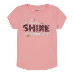 Little Girls' Sequin Be Your Own Hero T-Shirt (4-6X),Bow Burgundy,large