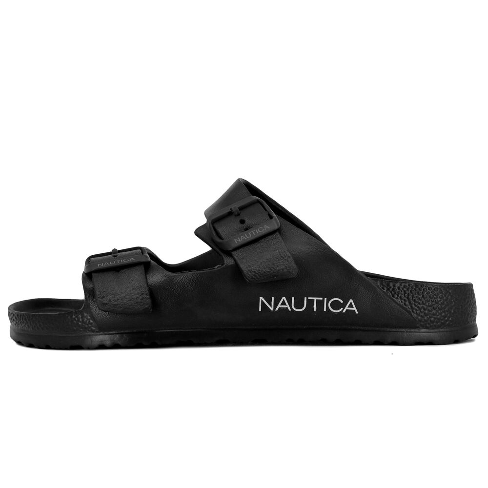 BUCKLE SLIDE SANDAL,Black,large
