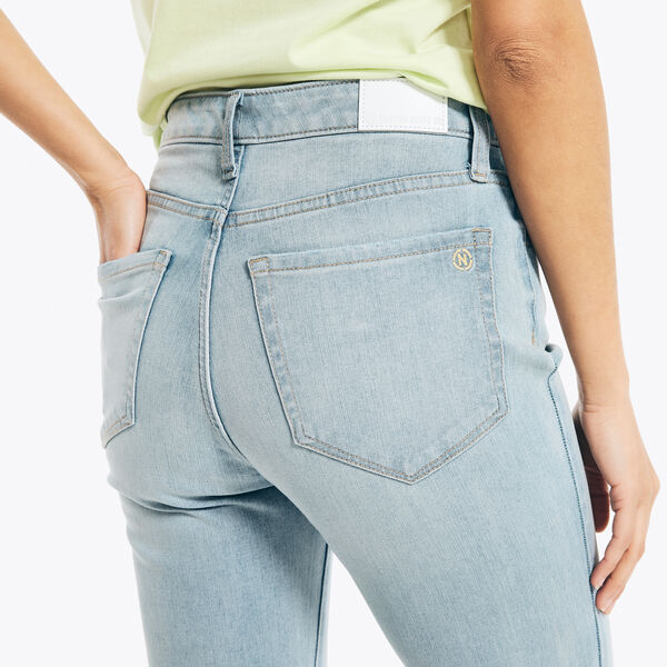 NAUTICA JEANS CO. TRUE FLEX HIGH-RISE DEMI-BOOT CROPPED DENIM