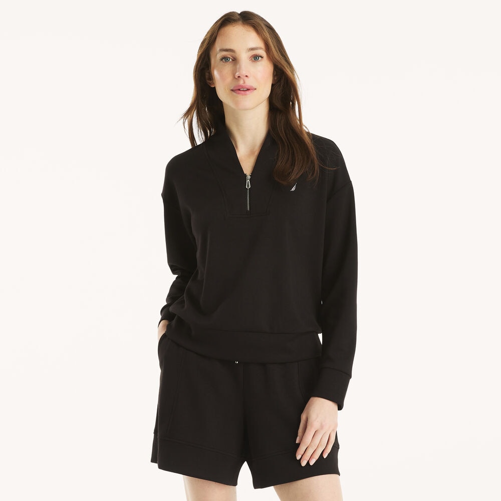 Quarter-Zip Sweatshirt,True Black,large