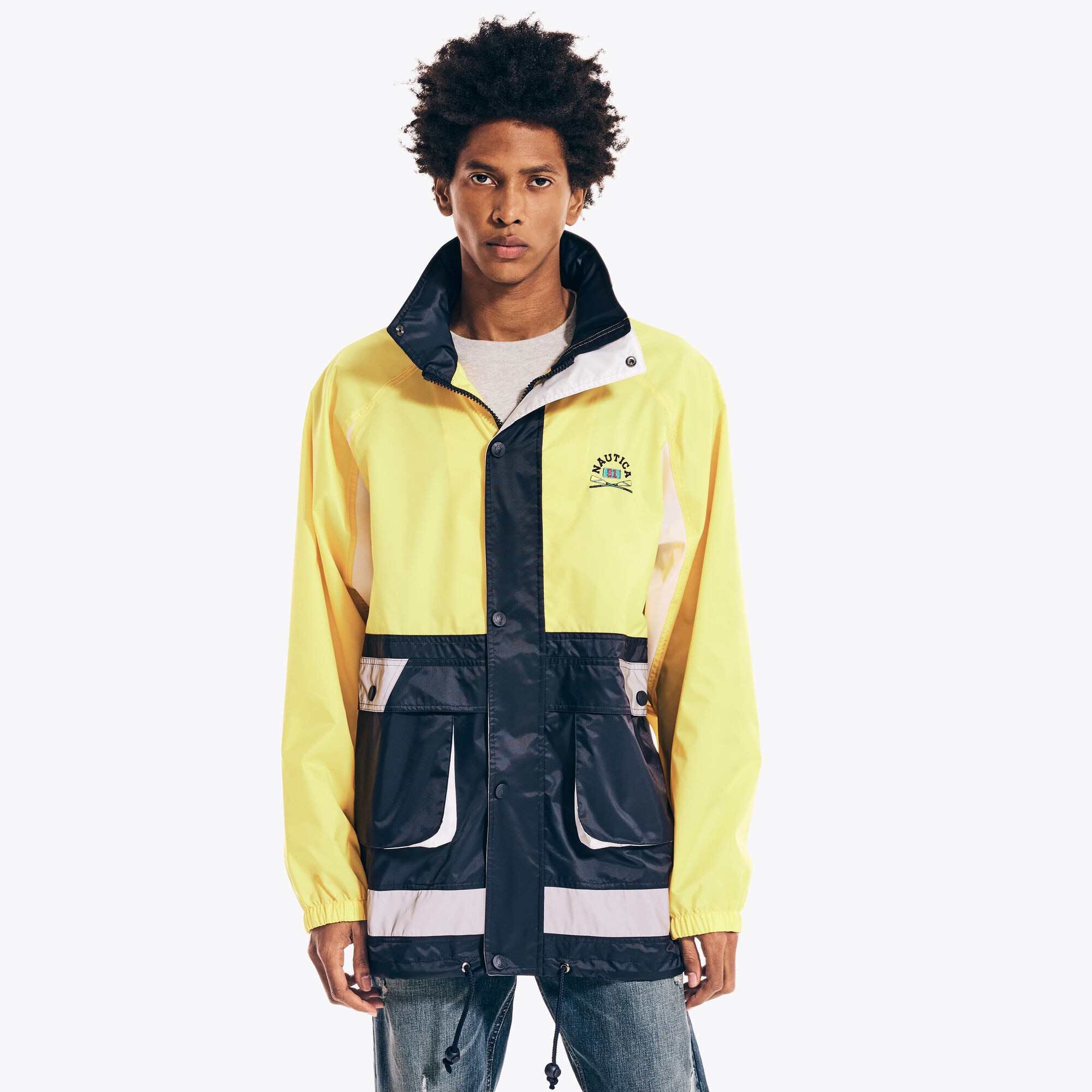 URBAN NECESSITIES X NAUTICA COLORBLOCK JACKET,French Vanilla,large