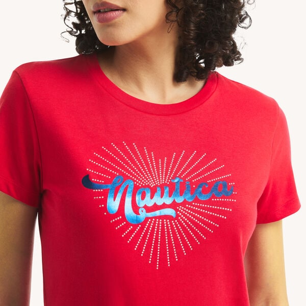 Rhinestone Bright Heart Graphic T-Shirt