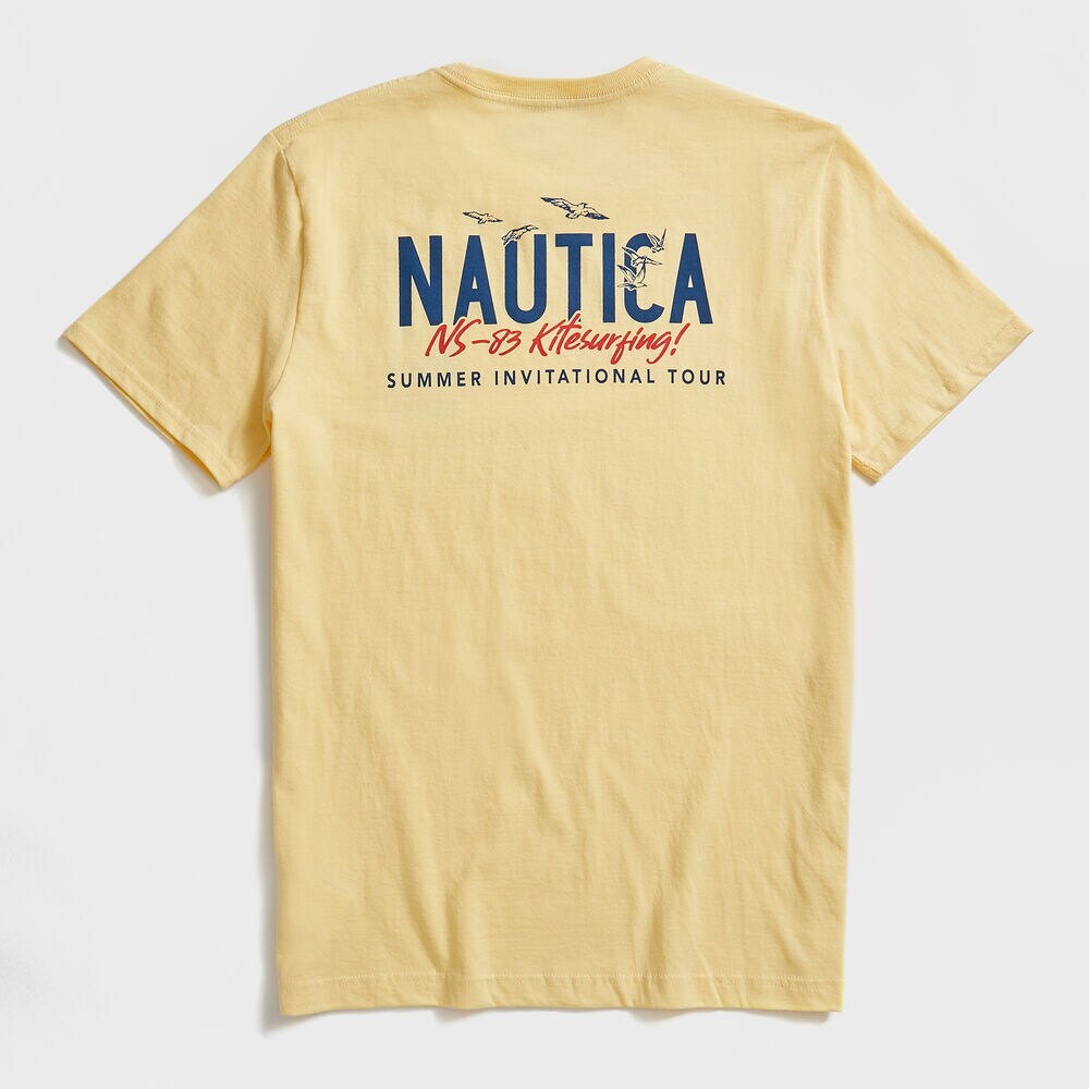 KITESURFING GRAPHIC T-SHIRT,Light Gold,large