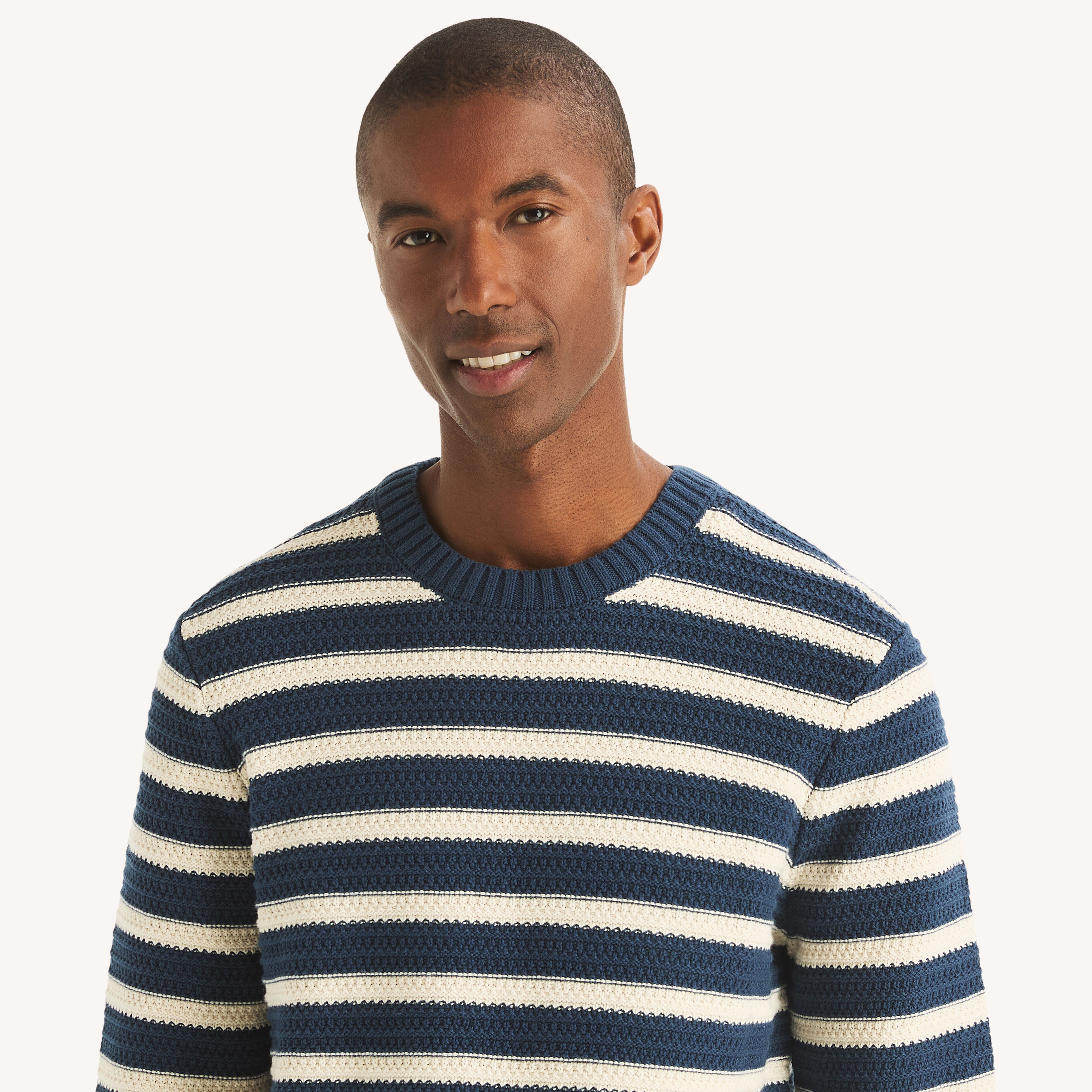 Textured Striped Crewneck Sweater | Nautica
