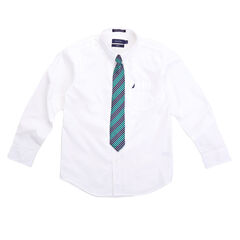 Boys' Dress Shirt & Tie (8-16),Antique White Wash,large