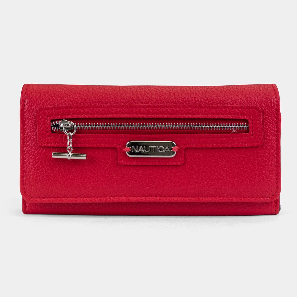 ABOVE BOARD BOXED CONTINENTAL WALLET,Nautica Red,large