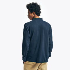 Classic Fit Long-Sleeve Polo,Navy,large