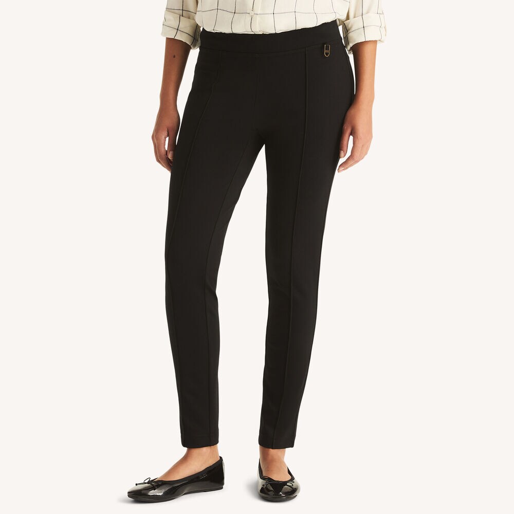 Pull-On Ponte Trouser,True Black,large