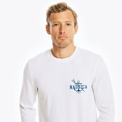 NAUTICA JEANS CO. SUSTAINABLY CRAFTED LONG-SLEEVE GRAPHIC T-SHIRT,Bright White,large