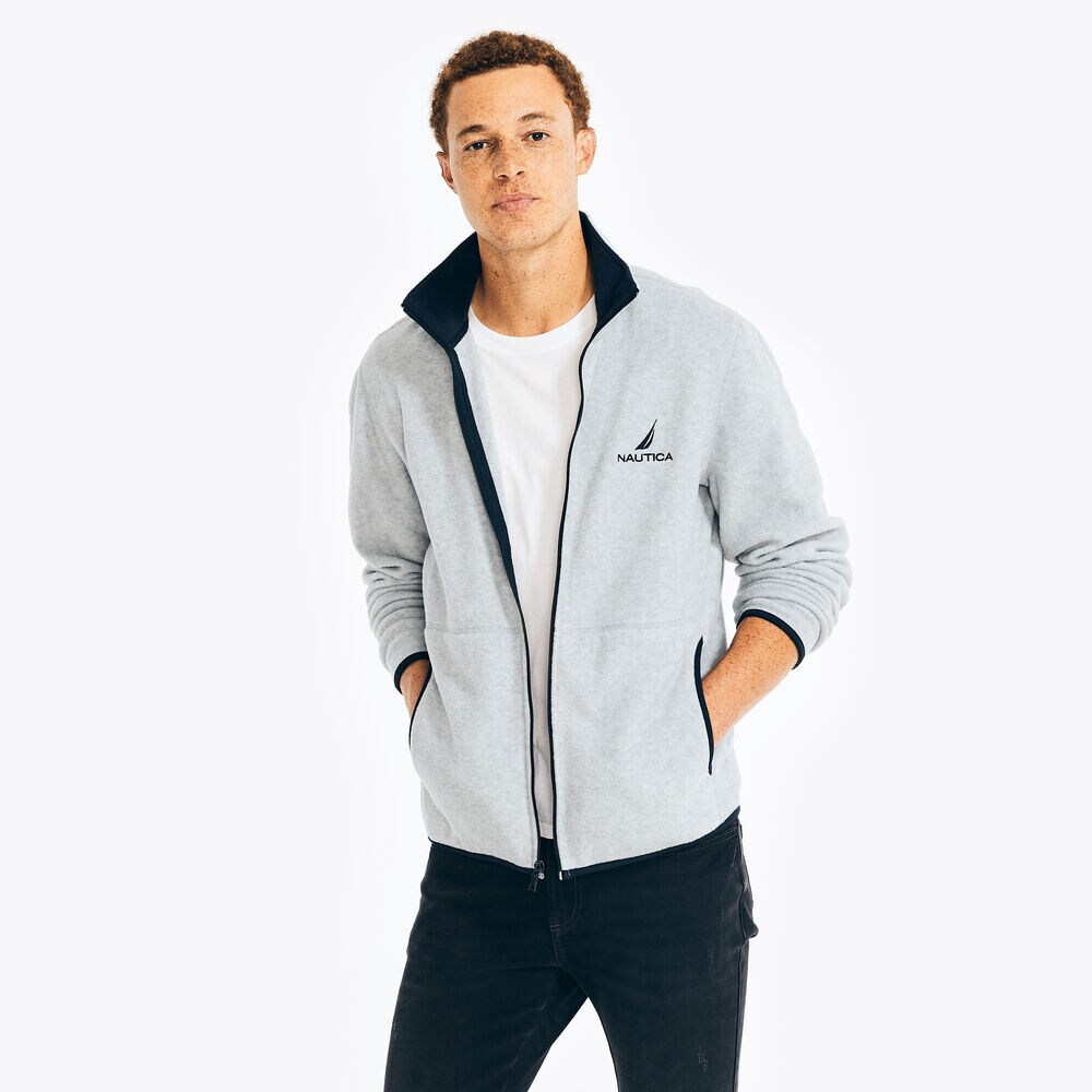 FULL-ZIP NAUTEX FLEECE,Grey Heather,large