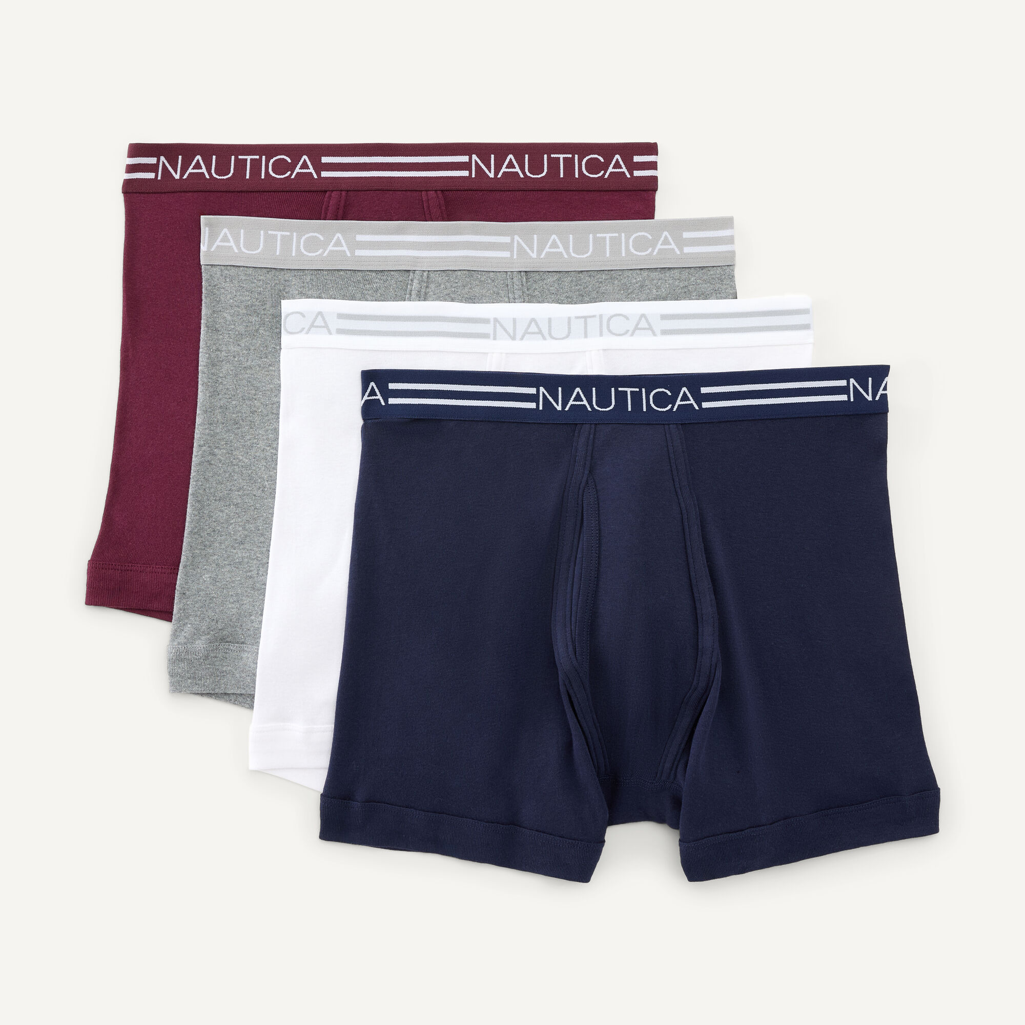 COTTON BOXER BRIEFS, 4-PACK,Soft Grey Wash,large