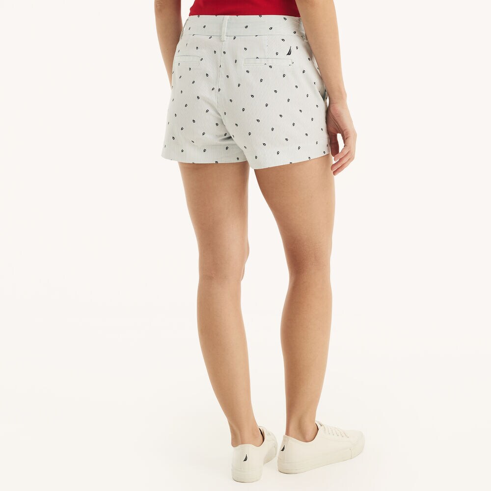 4" Stretch-Twill Printed Short,Bright White,large