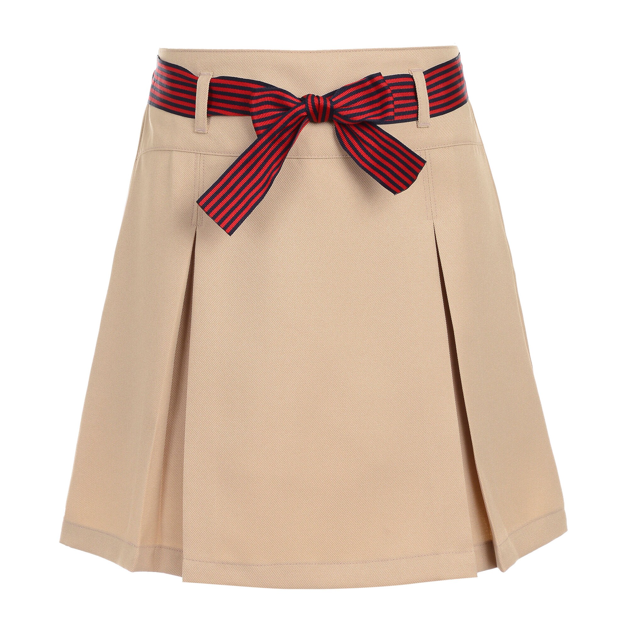 GIRLS' PLEATED SCOOTER WITH STRIPPED BOW (PLUS SIZES),Tavern,large