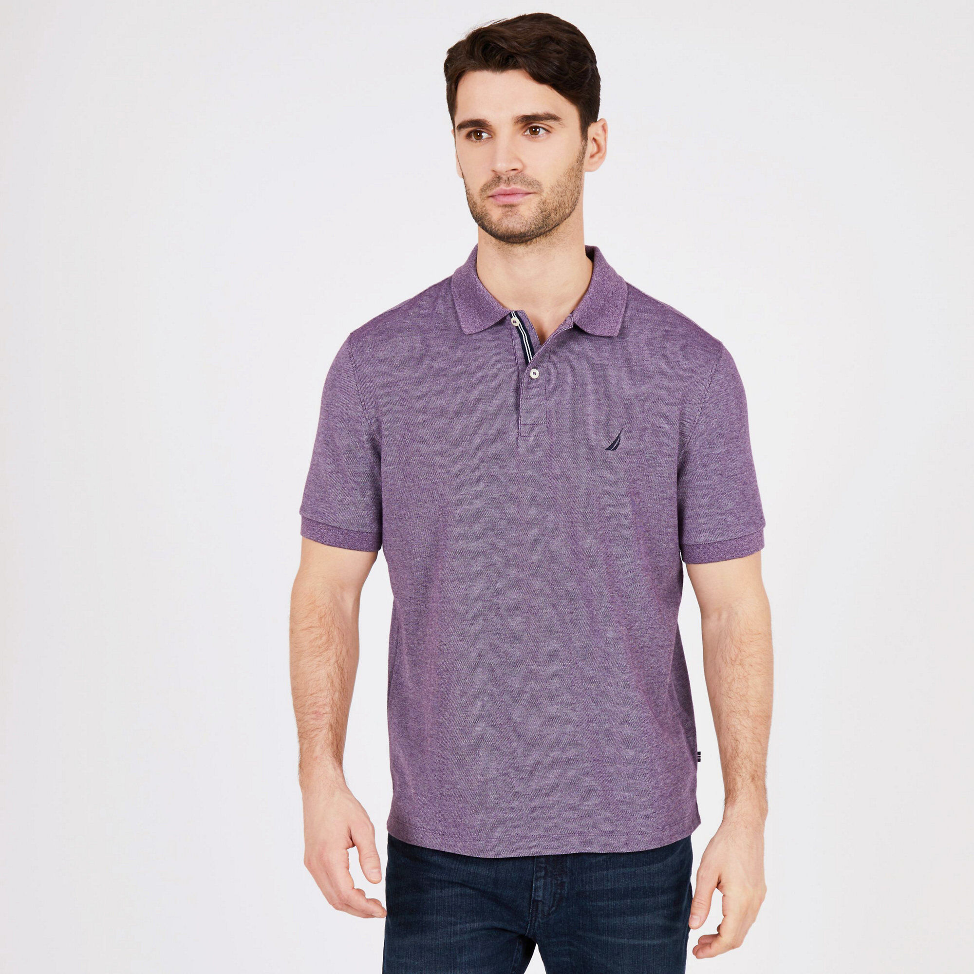 Classic Fit Performance Mesh Polo,Majestic Purple,large