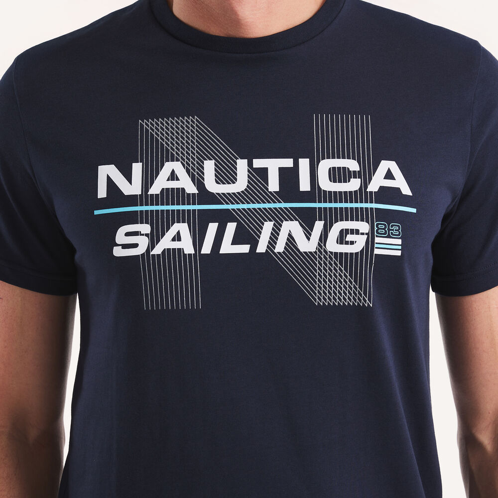Sailing '83 Graphic T-Shirt,Stellar Blue Heather,large