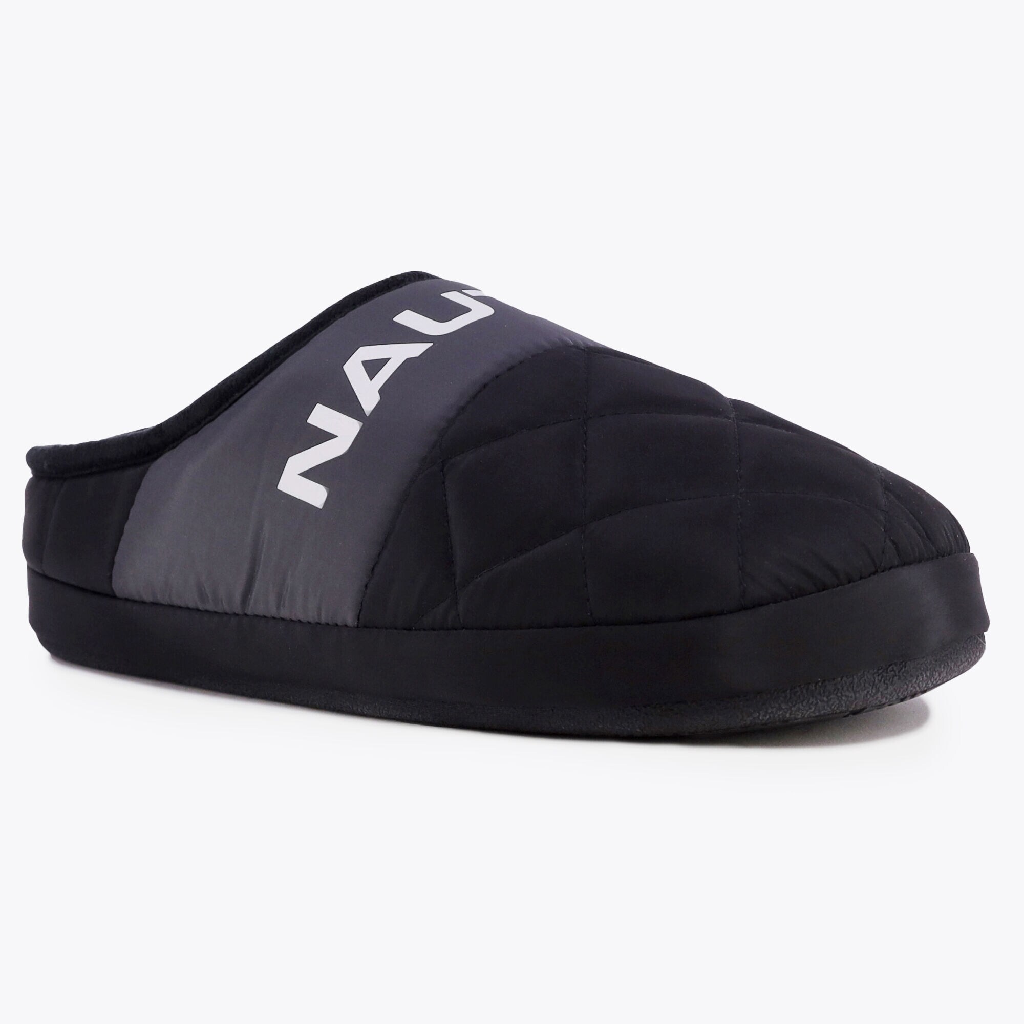 NYLON FLEECE-LINED SLIPPER,Black,large