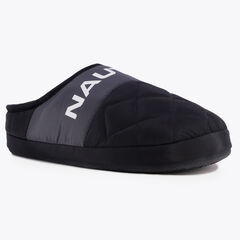 NYLON FLEECE-LINED SLIPPER,Black,large