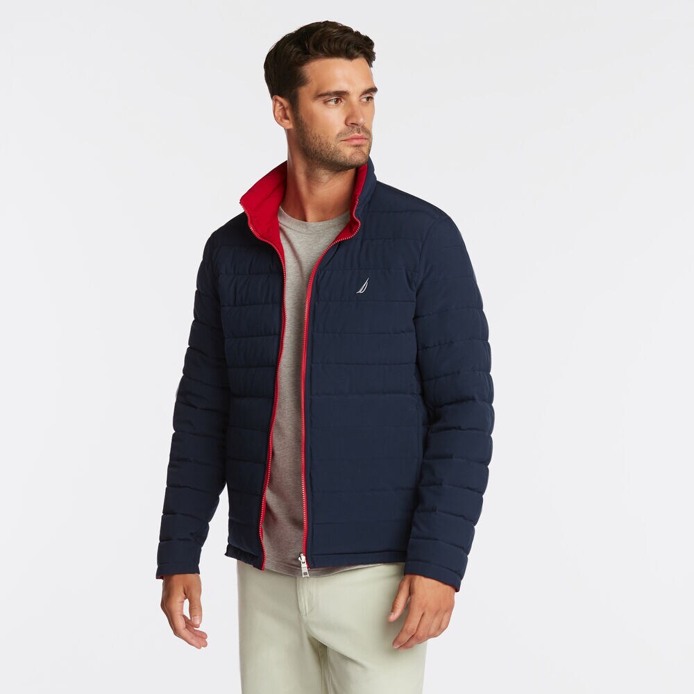 STRETCH REVERSIBLE PUFFER,Nautica Red/Orange,large
