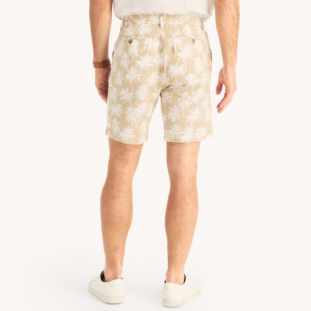 8.5" Printed Linen Deck Short,Woodsage,large