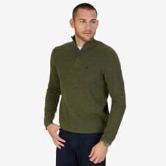 Quarter Zip Pullover Sweater,Billiard,large