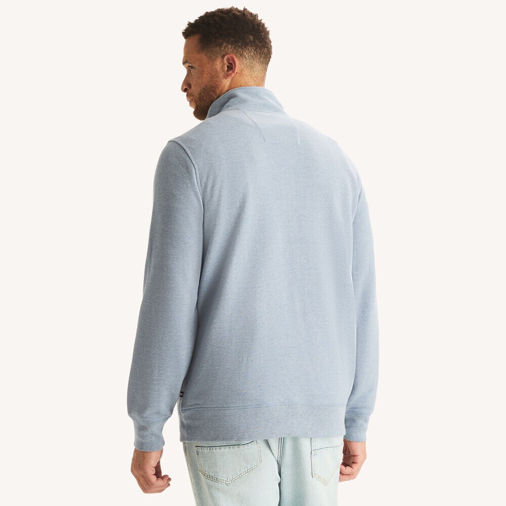 Big & Tall Quarter-Zip Fleece Sweatshirt,Anchor Blue Heather,large
