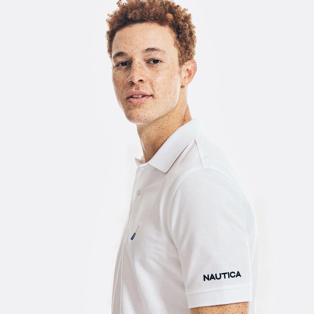 PRIDE CLASSIC FIT POLO,Bright White,large