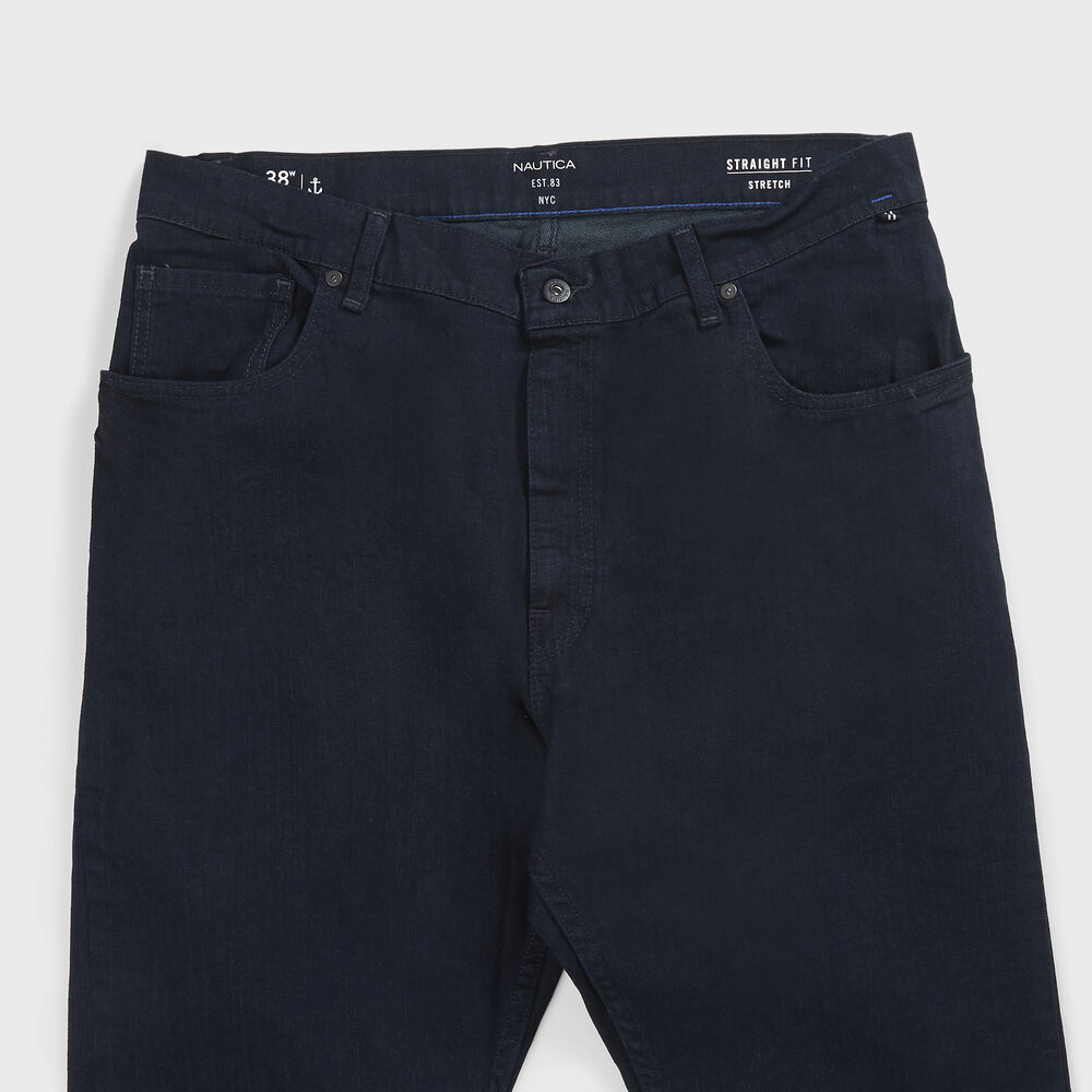 BIG & TALL STRAIGHT FIT STRETCH DENIM,Navy,large