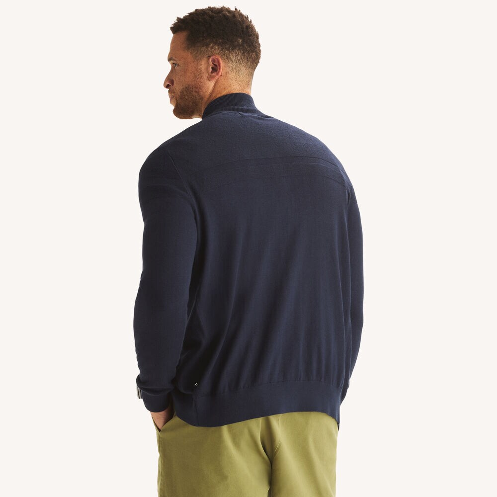 Big & Tall Quarter-Zip Fleece Sweatshirt,Stellar Blue Heather,large