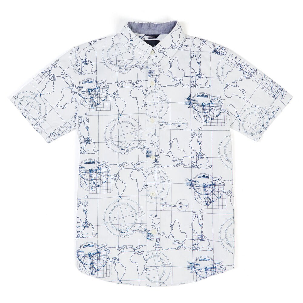 Little Boys' Brookdale Short Sleeve Button Down (4-7),Antique White Wash,large