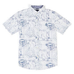 Little Boys' Brookdale Short Sleeve Button Down (4-7),Antique White Wash,large