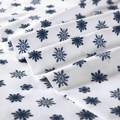 Snowflake Toss Print Full Flannel Sheet Set,Bali Bliss,large