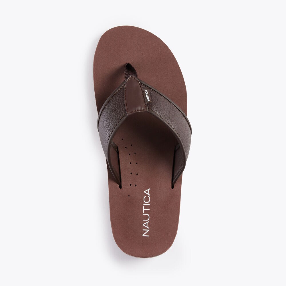 LOGO-EMBOSSED SANDAL,Brown Stone,large
