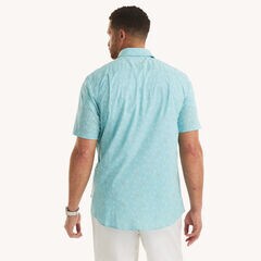 Big & Tall Printed Short-Sleeve Shirt,Ballard Blue,large
