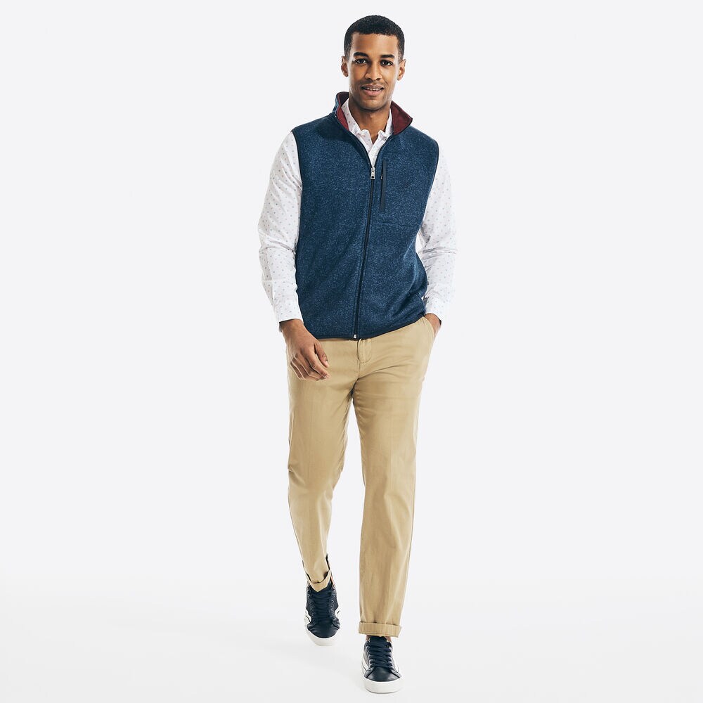 PERFORMANCE KNIT FLEECE VEST,Navy,large