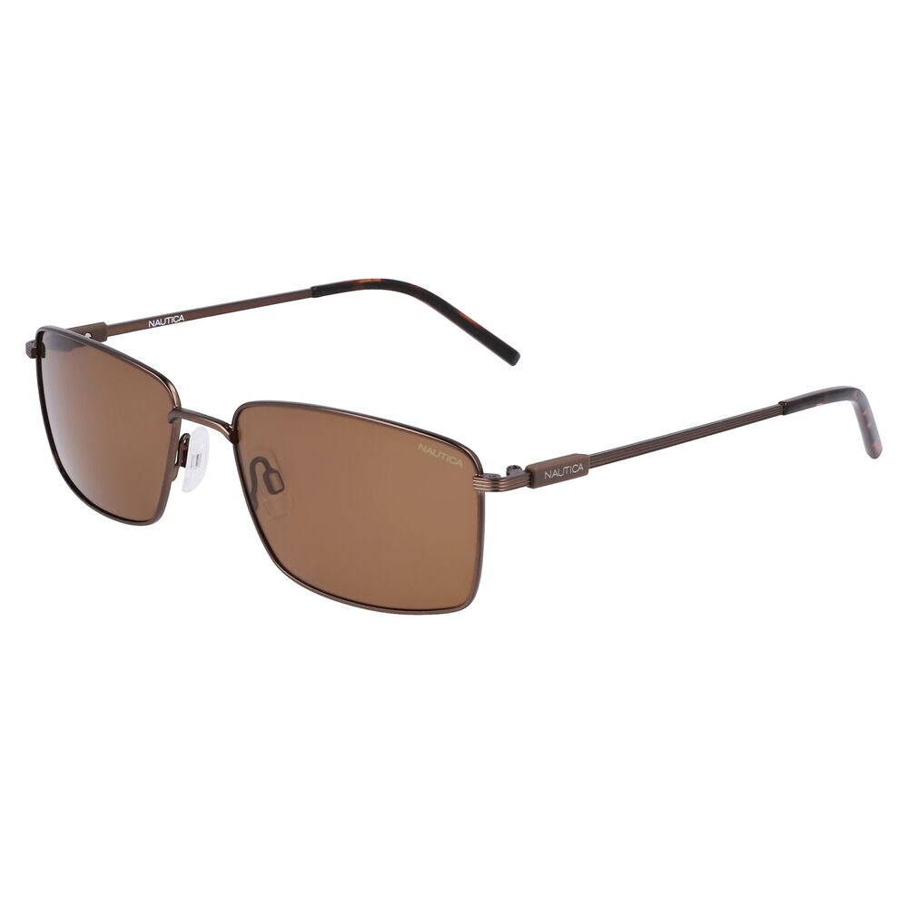 ANCHOR RECTANGLE SUNGLASSES,Dark Brown,large