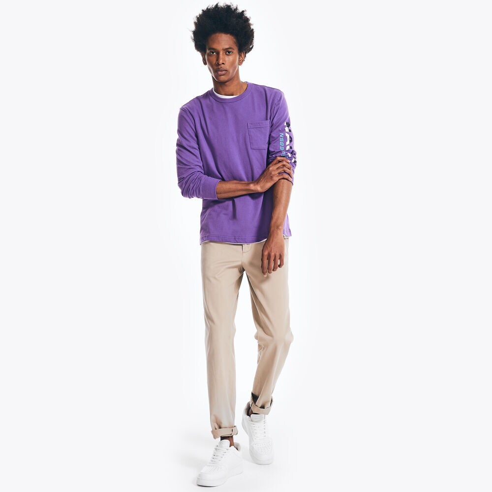 COMPETITION SUSTAINABLY CRAFTED LONG-SLEEVE GRAPHIC T-SHIRT,Pier Purple Heather,large