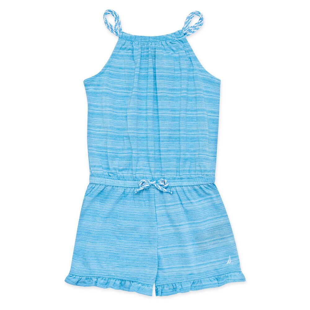 GIRLS' KNIT ROMPER,Castaway Aqua,large