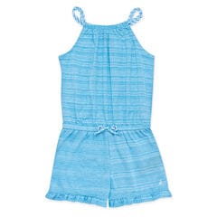 GIRLS' KNIT ROMPER,Castaway Aqua,large