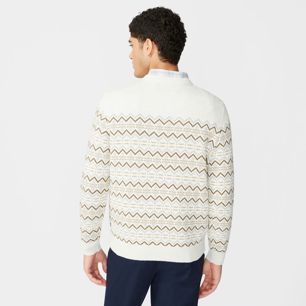 FAIR ISLE CREWNECK SWEATER,Wheat Flax,large