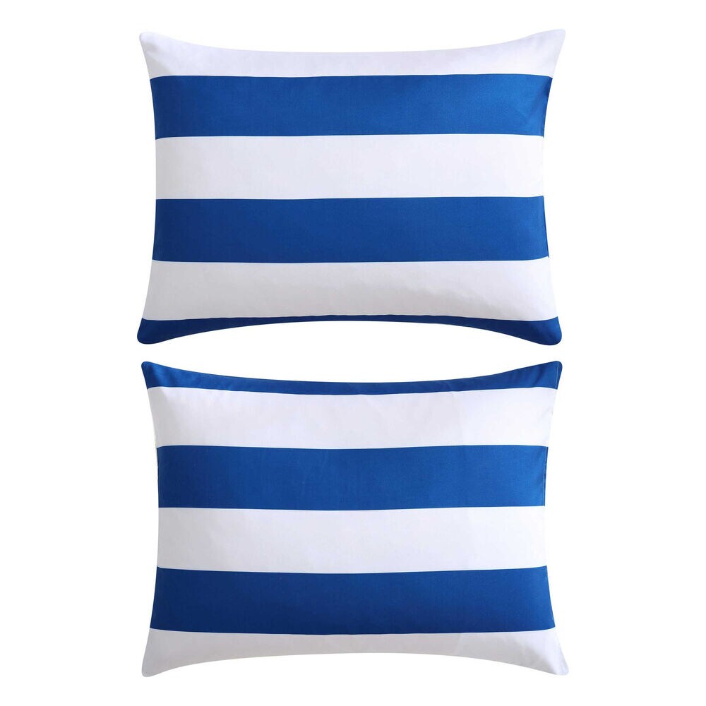 Huck Blue Stripe Twin Comforter & Sham Bonus Set,Classic Blue,large
