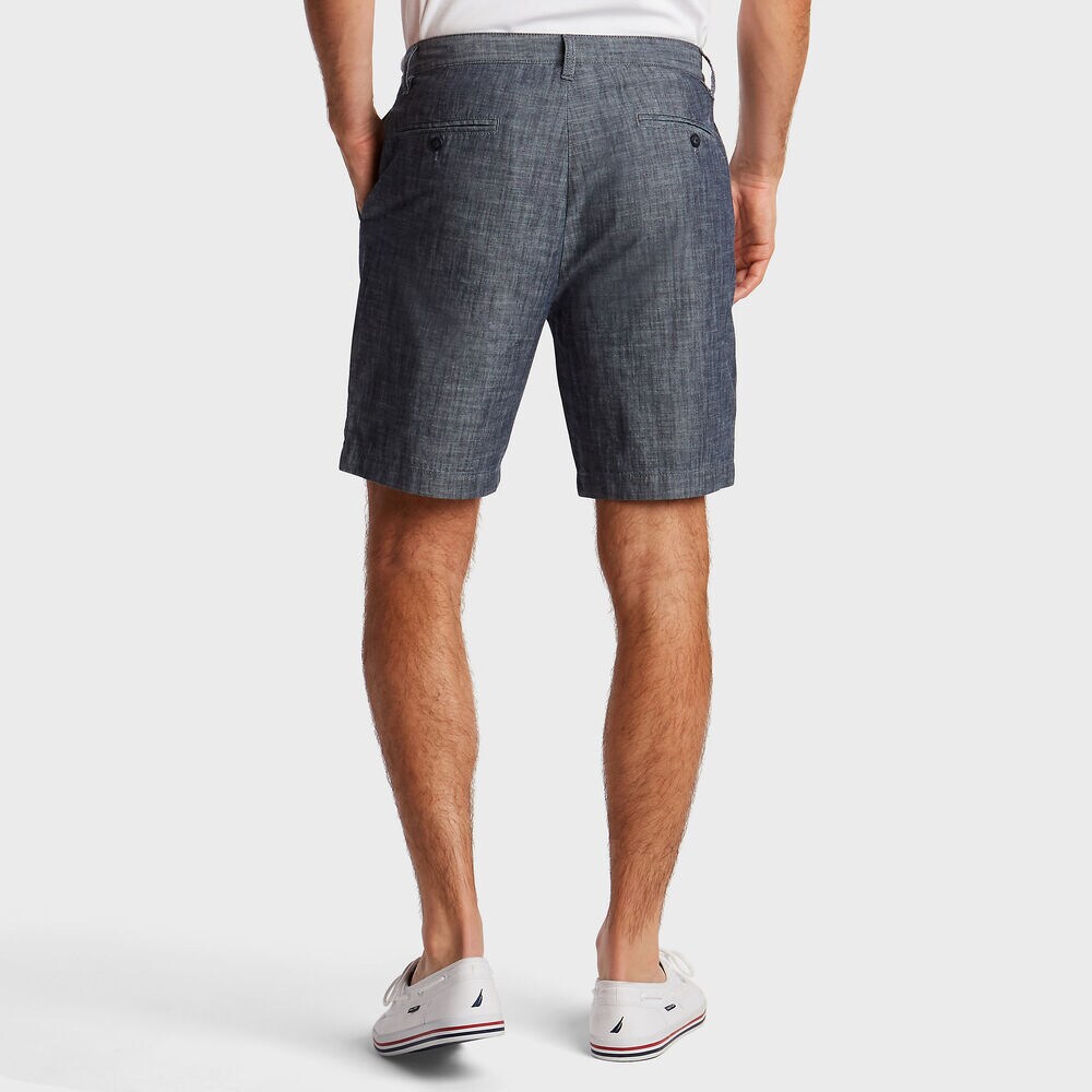 9.5" BIG & TALL CLASSIC FIT CHAMBRAY DECK SHORT,Sinker Blue Denim Wash,large