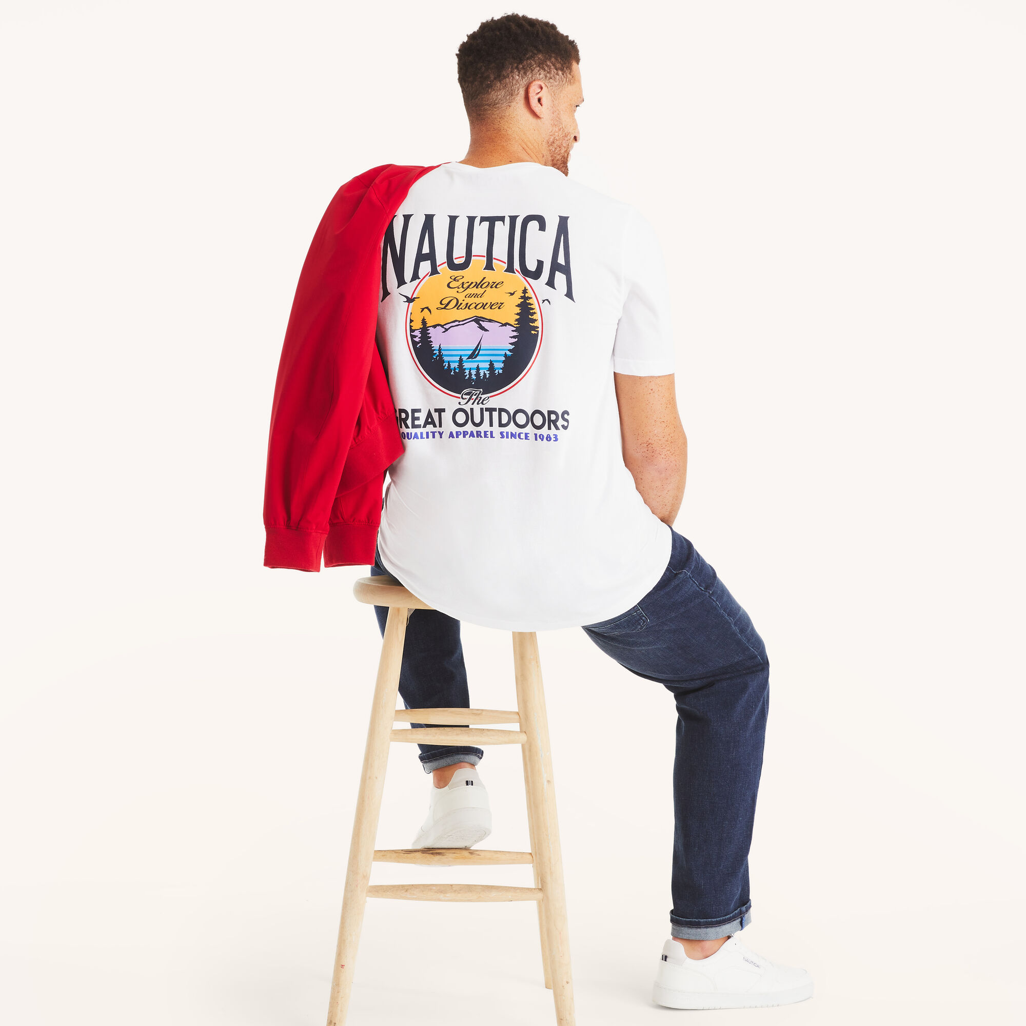 Big & Tall Great Outdoors Graphic T-Shirt,Bright White,large