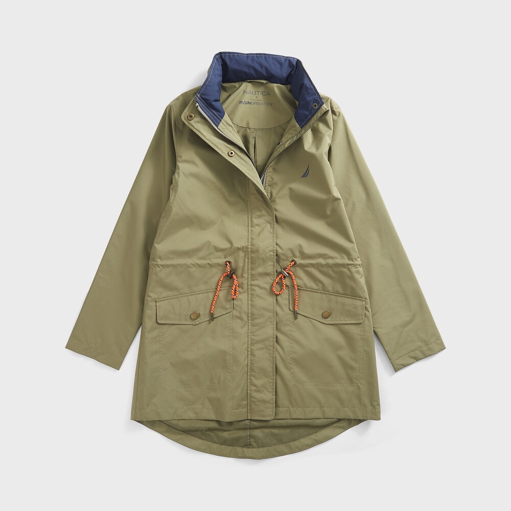 LIGHTWEIGHT HOODED RAINBREAKER JACKET,Teal Wave,large