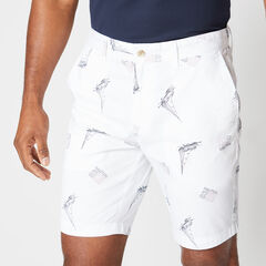 9.5" SLIM FIT BOAT 83 PRINT SHORT,Bright White,large