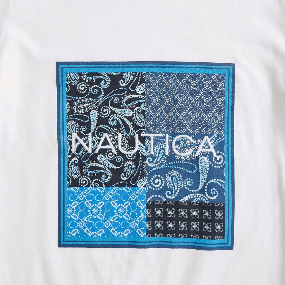PAISLEY PATCHWORK GRAPHIC T-SHIRT,Bright White,large