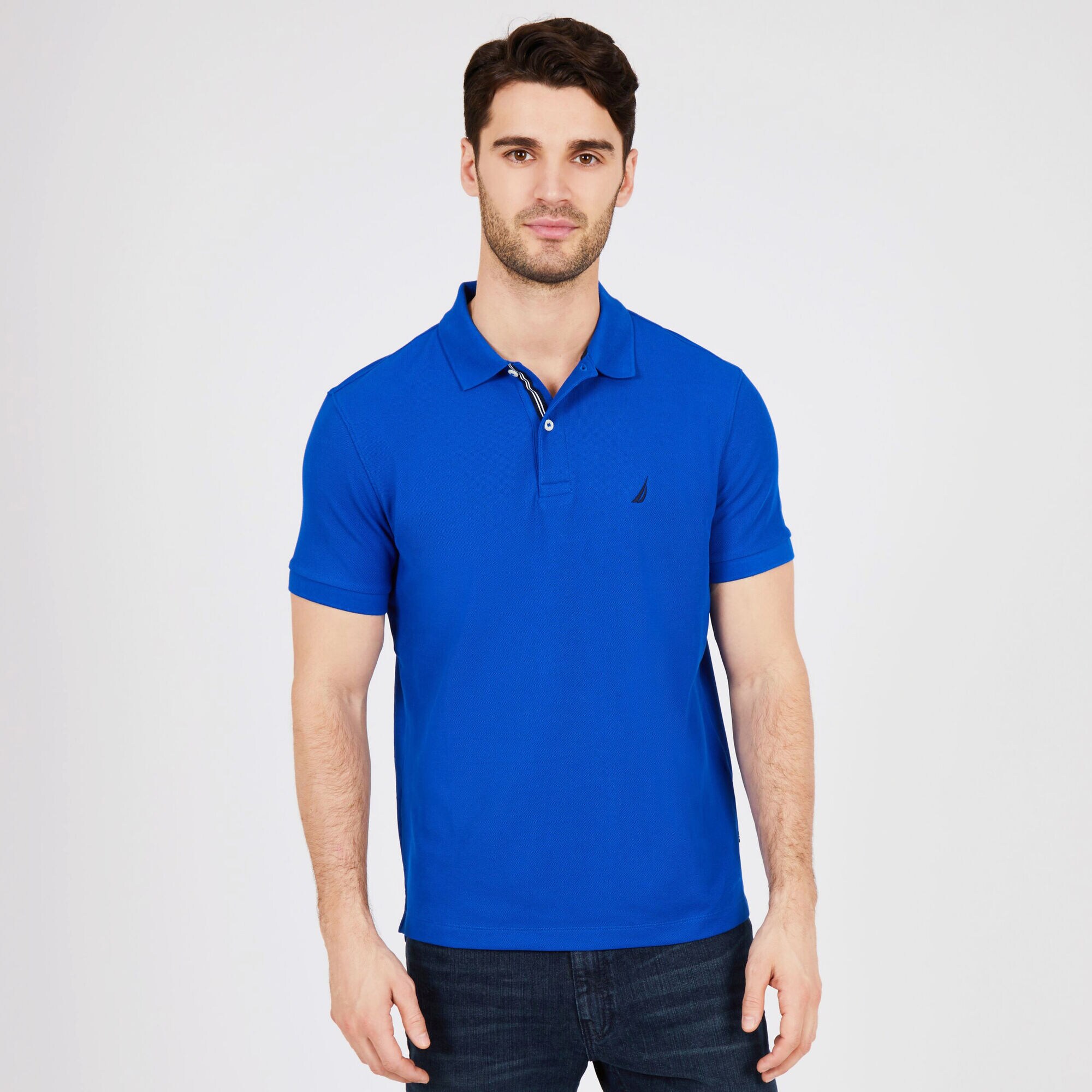 BIG & TALL STRETCH MESH POLO,Bright Cobalt,large